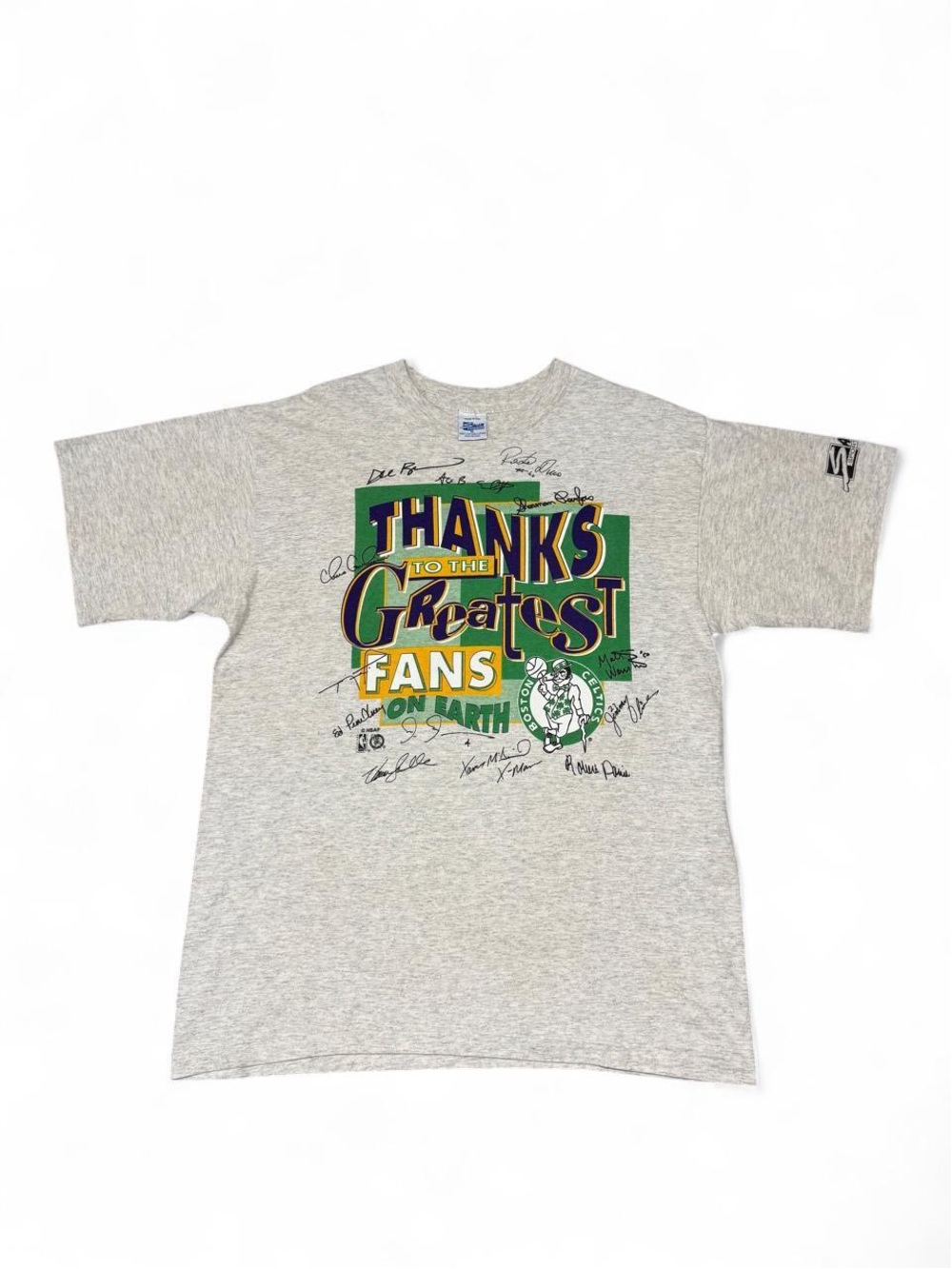 90s Salem Sportswear Boston Celtics greatest fans signatures tee grey XL RARE
